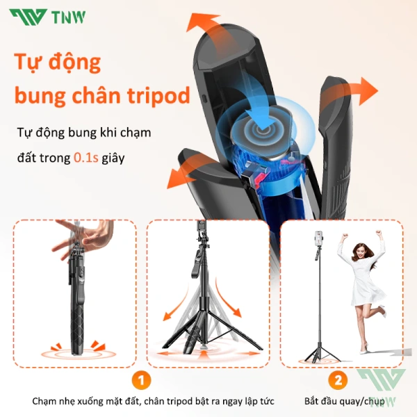 Đèn LED trên gậy chụp ảnh Bluetooth dài 1m8 thường tắt sớm khi pin được dùng liên tục - Ảnh 4