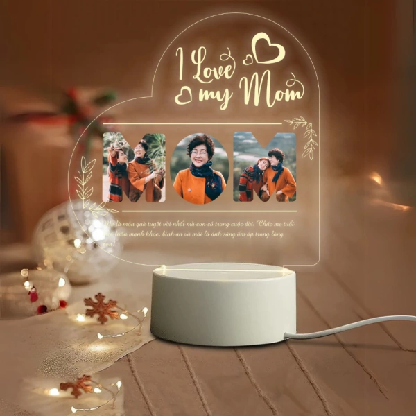 Nếu mục tiêu của bạn là vừa muốn tạo không gian ấm cúng, vừa muốn “cất giữ” những khoảnh khắc đặc biệt trên đèn, thì loại thứ ba – đèn ngủ LED 3D in ảnh cá nhân – là lựa chọn cân bằng nhất. (Ảnh 3)