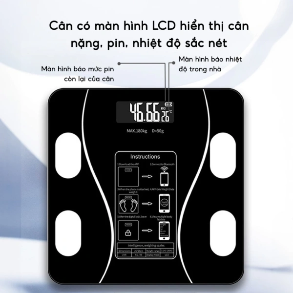 Trong thị trường hiện nay, Cân điện tử sức khoẻ đo 18 chỉ số kết nối Bluetooth – JYoohome là một sản phẩm thu hút nhờ thiết kế hiện đại và tính năng đa dạng. (Ảnh 4) Trong thị trường hiện nay, Cân điện tử sức khoẻ đo 18 chỉ số kết nối Bluetooth – JYoohome là một sản phẩm thu hút nhờ thiết kế hiện đại và tính năng đa dạng. (Ảnh 4)