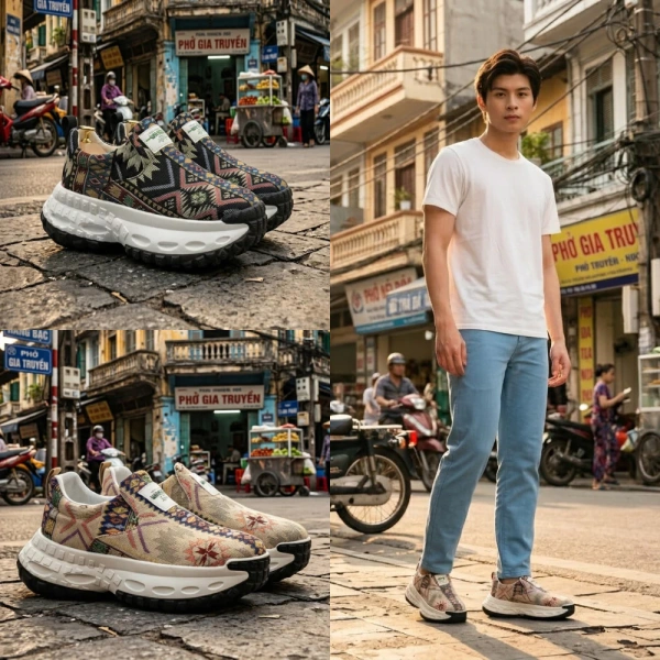 Độ cao 5 cm trong đôi sneaker thổ cẩm: khi vẻ trẻ trung gặp bất ngờ về độ ổn định. - Ảnh 1 Độ cao 5 cm trong đôi sneaker thổ cẩm: khi vẻ trẻ trung gặp bất ngờ về độ ổn định. - Ảnh 1