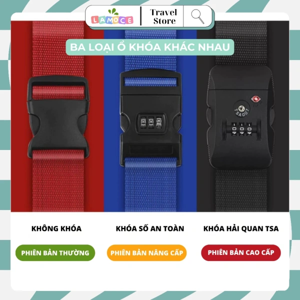 Khi so sánh, dây đai bảo mật TSA 4 m của LAMOCE đáp ứng đầy đủ các tiêu chí trên, đồng thời cung cấp thêm tùy chọn “không khóa” cho người dùng muốn sử dụng chỉ để cố định. (Ảnh 4)