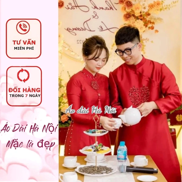Đối với các cặp đôi muốn mang màu đỏ và trắng, Áo Dài Hà Nội đã cho ra mắt mẫu Áo dài cưới may sẵn màu đỏ và trắng, cặp áo dài cưới kết song hỷ may mắn, hạnh phúc. (Ảnh 4) Đối với các cặp đôi muốn mang màu đỏ và trắng, Áo Dài Hà Nội đã cho ra mắt mẫu Áo dài cưới may sẵn màu đỏ và trắng, cặp áo dài cưới kết song hỷ may mắn, hạnh phúc. (Ảnh 4)