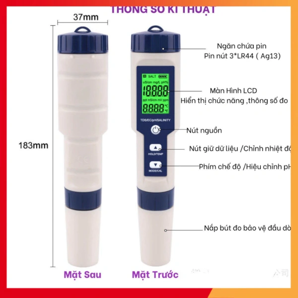 Đo pH, TDS, EC và nhiệt độ nước cùng một bút có thực sự đáp ứng nhu cầu kiểm soát chất lượng nước hàng ngày? - Ảnh 3 Đo pH, TDS, EC và nhiệt độ nước cùng một bút có thực sự đáp ứng nhu cầu kiểm soát chất lượng nước hàng ngày? - Ảnh 3