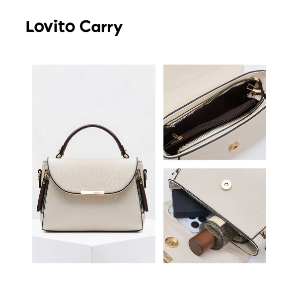 Trong số các mẫu đang được ưa chuộng, (Lovito Carry) Túi vuông nhỏ trơn thông thường dành cho nữ LFAR9075 là một ví dụ tiêu biểu của thiết kế tối giản. (Ảnh 5)