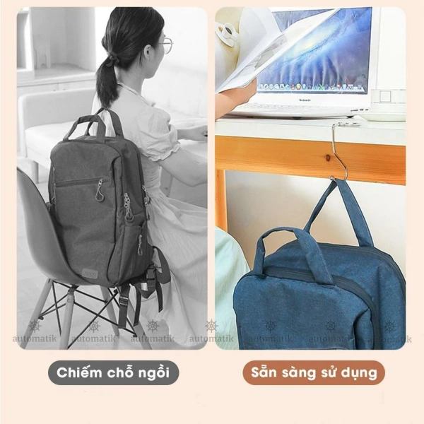 Ngày nay, nhiều nhà sản xuất giới thiệu mô hình móc treo không cần keo dán hay khoan tường, dựa vào lực nén của cạnh bàn hoặc khung kéo. (Ảnh 2)