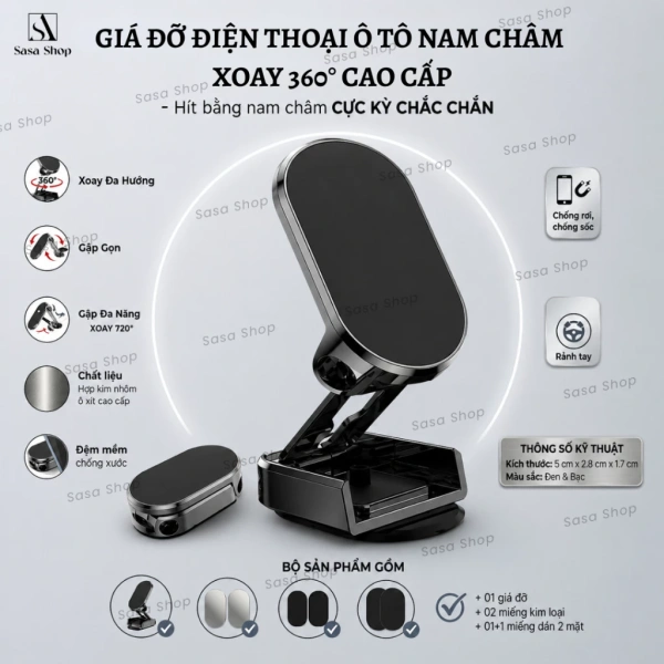 Giá đỡ điện thoại ô tô nam châm 360° bám chắc trên cửa gió: sức hút mạnh vẫn có lúc lỏng lẻo khi xe gặp gió ngược - Ảnh 1 Giá đỡ điện thoại ô tô nam châm 360° bám chắc trên cửa gió: sức hút mạnh vẫn có lúc lỏng lẻo khi xe gặp gió ngược - Ảnh 1