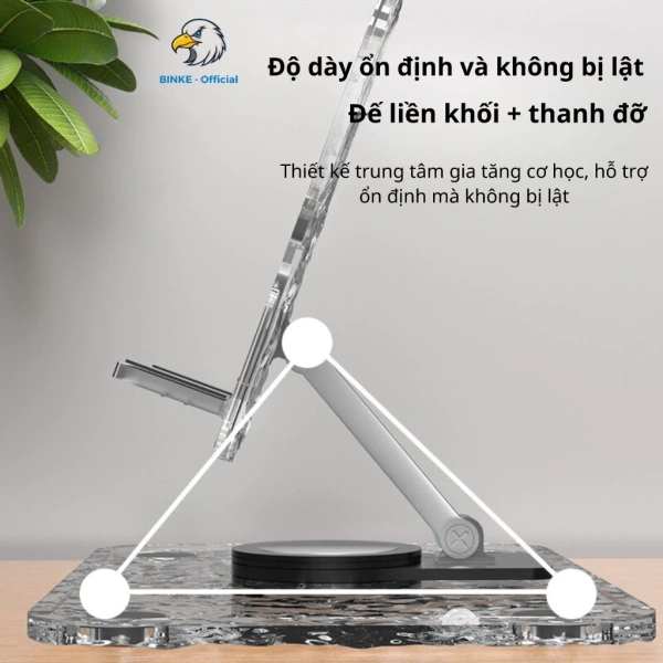 Giá đỡ BINKE L-383LBT được làm từ chất liệu acrylic trong suốt, tạo cảm giác nhẹ nhàng, không làm mất thẩm mỹ cho không gian làm việc. (Ảnh 4) Giá đỡ BINKE L-383LBT được làm từ chất liệu acrylic trong suốt, tạo cảm giác nhẹ nhàng, không làm mất thẩm mỹ cho không gian làm việc. (Ảnh 4)