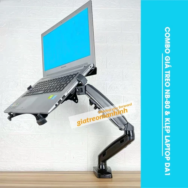 Giá treo kẹp laptop, hay còn gọi là giá đỡ & kẹp đa năng, là một thiết bị được thiết kế để nâng và cố định laptop lên một mức độ nhất định, thường gắn vào mặt bàn hoặc tường. (Ảnh 2)