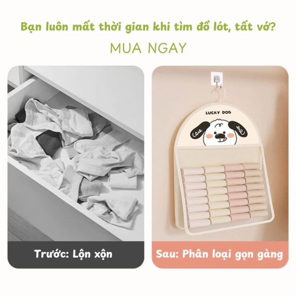 Đồ lót và tất thường là những mặt hàng được sử dụng hàng ngày và có xu hướng bị lẫn vào nhau hoặc rơi ra khỏi ngăn tủ. (Ảnh 2) Đồ lót và tất thường là những mặt hàng được sử dụng hàng ngày và có xu hướng bị lẫn vào nhau hoặc rơi ra khỏi ngăn tủ. (Ảnh 2)