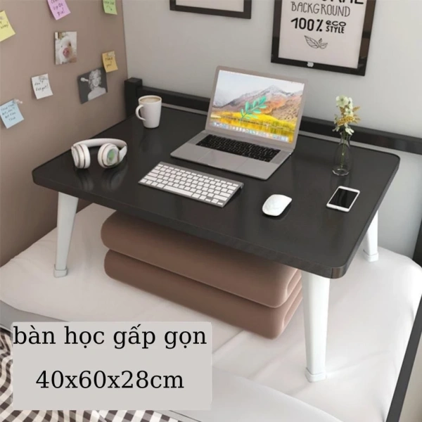 Với chiều cao chỉ 28cm, bàn học mini không làm mất độ cao của giường, giúp bạn dễ dàng lên xuống, tránh cảm giác “cản” khi thay đổi tư thế ngủ. (Ảnh 3)