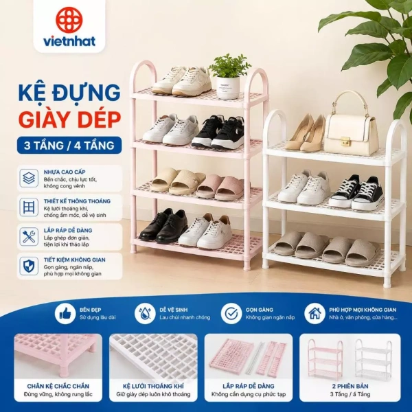 Kệ đựng giày đa tầng giúp không gian căn hộ nhỏ trở nên gọn gàng bất ngờ. - Ảnh 1 Kệ đựng giày đa tầng giúp không gian căn hộ nhỏ trở nên gọn gàng bất ngờ. - Ảnh 1