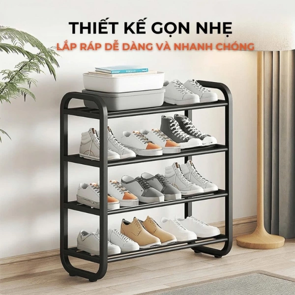 Kệ giày đa tầng gọn nhẹ giúp giảm hỗn loạn, nhưng độ rung tăng khi tải quá mức - Ảnh 3