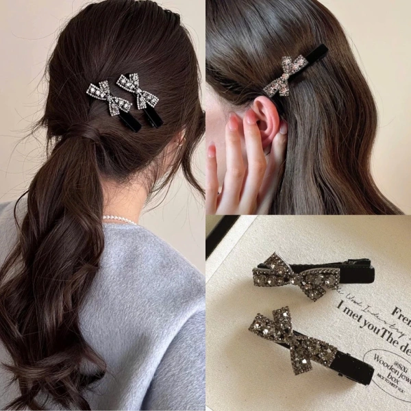 Kẹp tóc nhung đính đá: khi vẻ nhẹ nhàng của mái hình nơ lại gặp rắc rối với tóc ẩm. - Ảnh 1