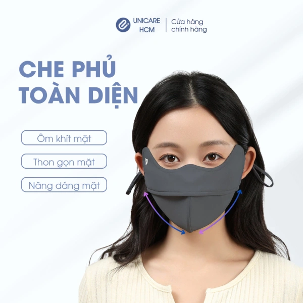 Khẩu trang UV‑Proof được quảng cáo với chỉ số chống nắng UPF50+, nghĩa là khả năng chặn tới 98‑99 % tia UVA và UVB. (Ảnh 2)