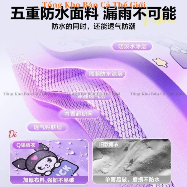 Khi áo mưa hoạt hình tích hợp balo trở thành gánh nặng bất ngờ cho bé trong những ngày mưa kéo dài. - Ảnh 3