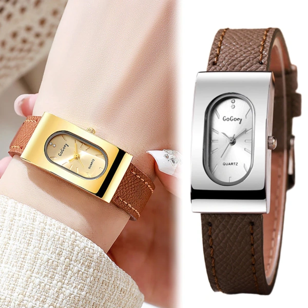 Điểm nổi bật đầu tiên của mẫu đồng hồ này là đầu mắt đồng hồ hình chữ nhật. (Ảnh 2)