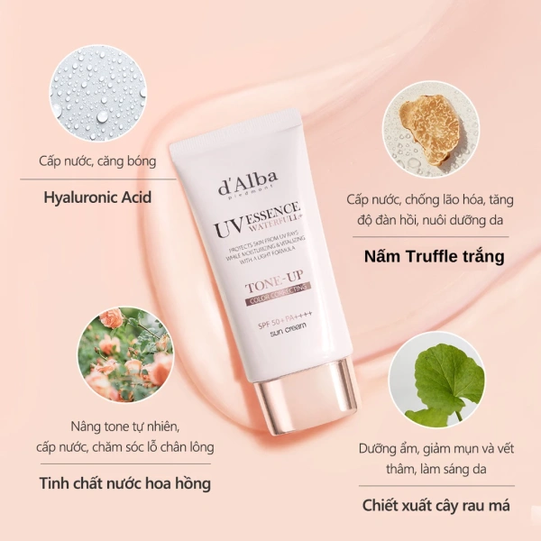 Kem chống nắng hiện nay không chỉ có chức năng lọc tia UVA/UVB mà còn tích hợp các thành phần dưỡng da như niacinamide, arbutin, hoặc vitamin C để “làm trắng” và các chất dưỡng ẩm như glycerin, hyaluronic acid. (Ảnh 2)