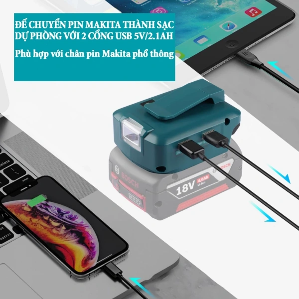 Khi một đế chuyển pin thành sạc dự phòng với 2 cổng USB và đèn LED 3 chế độ thực sự cứu vãn dự án ngoài trời - Ảnh 1 Khi một đế chuyển pin thành sạc dự phòng với 2 cổng USB và đèn LED 3 chế độ thực sự cứu vãn dự án ngoài trời - Ảnh 1