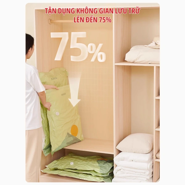 Nguyên tắc cơ bản của túi hút chân không là loại bỏ không khí bên trong để giảm thể tích vật phẩm gắn bên trong. (Ảnh 2)