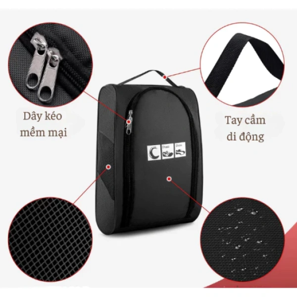 Trong danh mục các mẫu túi du lịch, Túi đựng giày du lịch tiện lợi có khóa túi đựng giày dép du lịch thể thao đa năng chống thấm có khóa (giá hiện tại: 61.950 đ, giá gốc 76.199 đ) là một sản phẩm đáng chú ý. (Ảnh 4)
