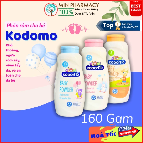 Phấn Kodomo được sản xuất tại Thái Lan, dựa trên công thức Extra Mild dành cho làn da trẻ sơ sinh. (Ảnh 2)