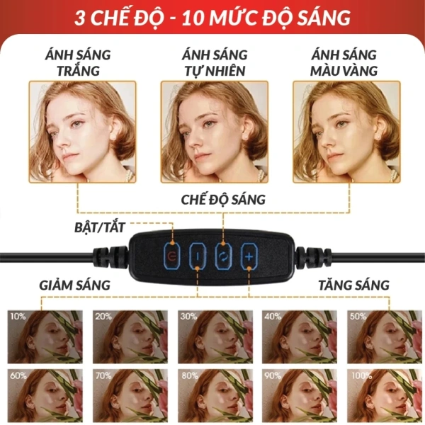 Chiều cao của chân đèn quyết định vị trí đặt nguồn sáng so với góc quay và chiều cao người livestream. (Ảnh 2)