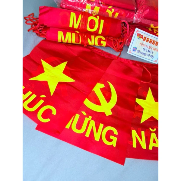 Sản phẩm Cờ Dây 10m Chúc Mừng Năm Mới được thiết kế dành riêng cho dịp Tết Nguyên Đán, đáp ứng hầu hết các tiêu chí trên. (Ảnh 4) Sản phẩm Cờ Dây 10m Chúc Mừng Năm Mới được thiết kế dành riêng cho dịp Tết Nguyên Đán, đáp ứng hầu hết các tiêu chí trên. (Ảnh 4)
