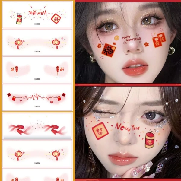 Kỳ vọng có má ửng hồng suốt ngày Tết, thực tế chỉ duy trì vài tiếng khi dùng hình dán makeup tạm thời - Ảnh 1