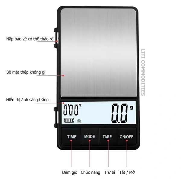 Q1: Cân vẫn hiển thị “0.0” sau khi đã tare, nhưng khi cho bột lên lại không thay đổi? (Ảnh 4)