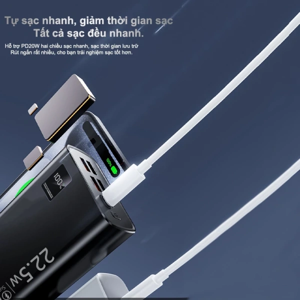Màn hình LED trên sạc dự phòng bật mí rằng sạc nhanh 22.5W không luôn là giải pháp tối ưu cho mọi pin dự phòng. - Ảnh 5
