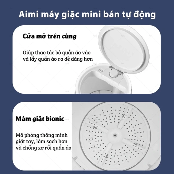 Máy giặt mini 4kg này cung cấp một loạt các chế độ giặt ngắn (5, 10, 15 phút) và một chế độ đặc biệt dành riêng cho quần áo trắng. (Ảnh 3)