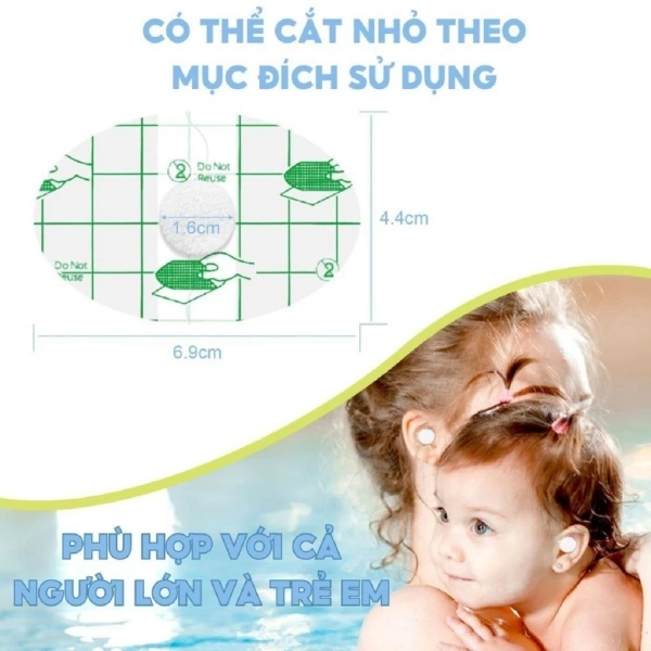 Miếng dán được thiết kế để giữ kín trong suốt thời gian bé tiếp xúc với nước, thường là từ 30 phút đến 1 tiếng. (Ảnh 5)