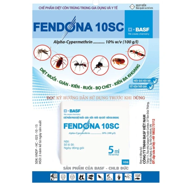 Fendona 10SC là một sản phẩm được nhiều chuyên gia và người dùng tin dùng trong việc kiểm soát các loại côn trùng như muỗi, ruồi, kiến, gián, bọ chét,... (Ảnh 4)
