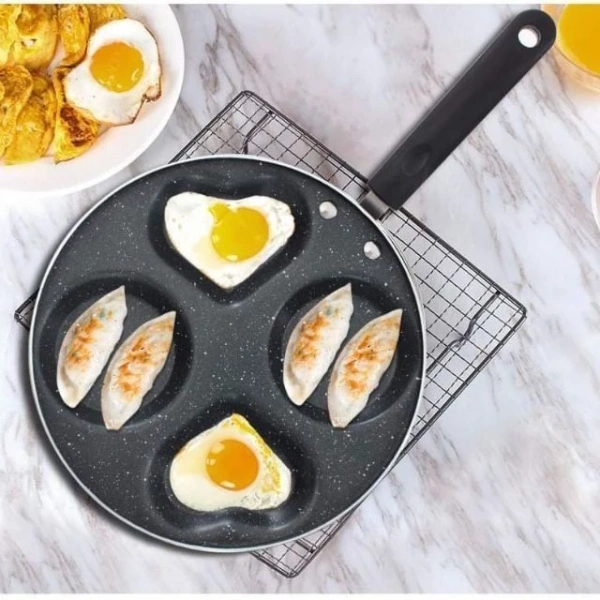 Chiếc chảo Kitchen Art men 4 ngăn có kích thước đường kính 24 cm, độ cao viền 2,5 cm, được làm từ chất liệu chống dính đặc biệt, với đáy đơn hỗ trợ tốt cho bếp từ. (Ảnh 2) Chiếc chảo Kitchen Art men 4 ngăn có kích thước đường kính 24 cm, độ cao viền 2,5 cm, được làm từ chất liệu chống dính đặc biệt, với đáy đơn hỗ trợ tốt cho bếp từ. (Ảnh 2)