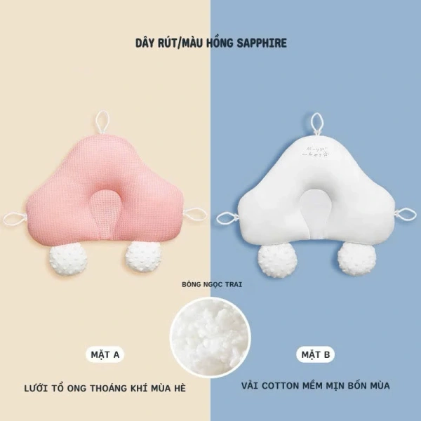 Dây rút thường được thiết kế để gối không bị trượt ra khỏi giường hoặc không để bé tự tháo bỏ gối trong lúc ngủ. (Ảnh 3)