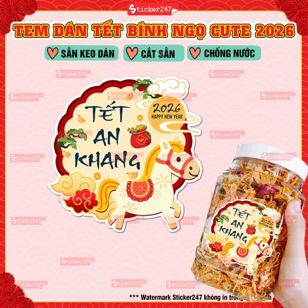 Decal vinyl dày (loại 1) như Tem Tết Bính Ngọ 2026 Cute Hình Con Ngựa được sản xuất với keo chịu nước và lớp phủ UV, thường duy trì hình ảnh trong từ 6 tháng đến 1 năm trong môi trường gia đình. (Ảnh 4) Decal vinyl dày (loại 1) như Tem Tết Bính Ngọ 2026 Cute Hình Con Ngựa được sản xuất với keo chịu nước và lớp phủ UV, thường duy trì hình ảnh trong từ 6 tháng đến 1 năm trong môi trường gia đình. (Ảnh 4)