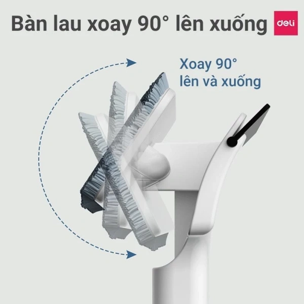 Được sản xuất tại Trung Quốc với chất liệu cán nhựa PP + thép không gỉ và bông lau microfiber nhanh khô, Deli VS1034 đã thu hút người tiêu dùng nhờ thiết kế 2‑trong‑1: một đầu chổi lau kính xoay 90°, một đầu gạt nước cho sàn. (Ảnh 5) Được sản xuất tại Trung Quốc với chất liệu cán nhựa PP + thép không gỉ và bông lau microfiber nhanh khô, Deli VS1034 đã thu hút người tiêu dùng nhờ thiết kế 2‑trong‑1: một đầu chổi lau kính xoay 90°, một đầu gạt nước cho sàn. (Ảnh 5)
