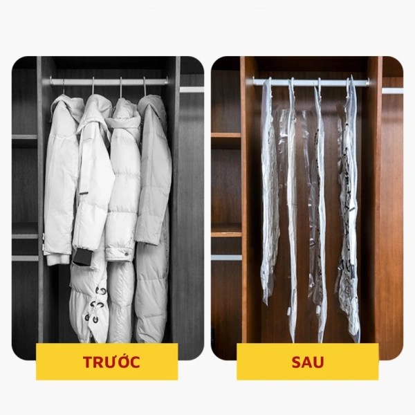Hãy nhớ để lại khoảng 2 cm trống không quanh áo sau khi gập để tránh gây áp lực quá mạnh khi hút không. (Ảnh 5)