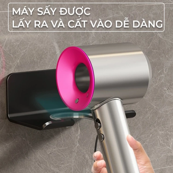 Giá treo máy sấy tóc Enomax dán tường được thiết kế để người dùng có thể tự lắp đặt nhanh chóng mà không cần dùng dụng cụ chuyên môn. (Ảnh 5)