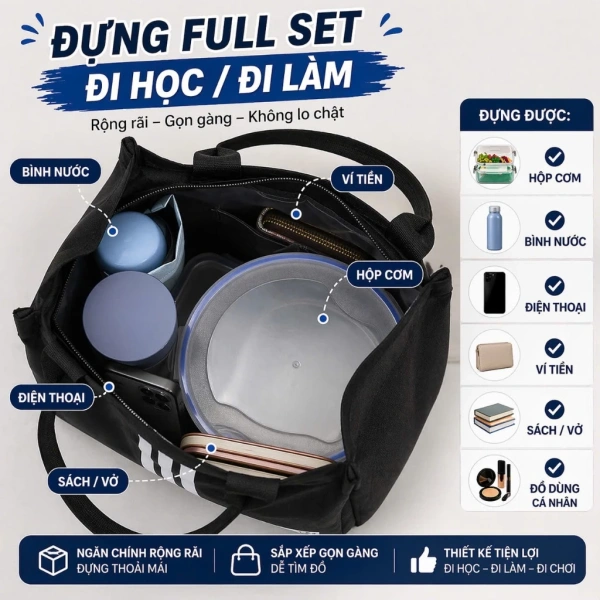 Những khoảnh khắc bất ngờ khi túi tote vải Oxford chống thấm giữ nhiệt không giữ ấm được hộp cơm trong ngày làm việc. - Ảnh 2 Những khoảnh khắc bất ngờ khi túi tote vải Oxford chống thấm giữ nhiệt không giữ ấm được hộp cơm trong ngày làm việc. - Ảnh 2