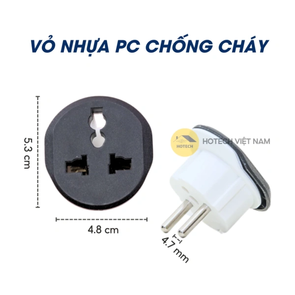 Trong số các sản phẩm đáp ứng đầy đủ tiêu chuẩn EU, Ổ cắm điện chuyển đổi 3 chấu về 2 chấu HOTECH 2500W - 4000W là một ví dụ điển hình. (Ảnh 5)