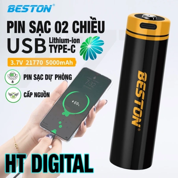 Pin 21770 5000mAh sạc hai chiều USB‑C cho đèn pin LED công suất cao thường ngắn hơn thời gian chiếu dự tính. - Ảnh 1