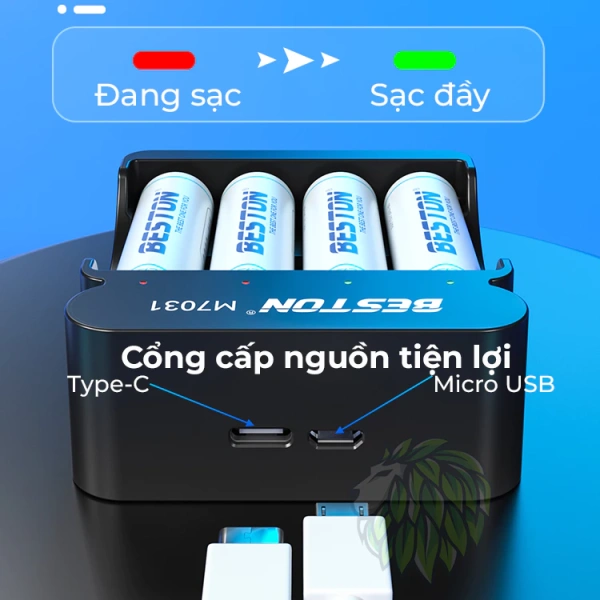 Bộ sạc M7031 hỗ trợ 4 khe sạc độc lập, nghĩa là bạn có thể sạc đồng thời 4 viên pin AA hoặc AAA mà không phải lo về thời gian chờ. (Ảnh 3) Bộ sạc M7031 hỗ trợ 4 khe sạc độc lập, nghĩa là bạn có thể sạc đồng thời 4 viên pin AA hoặc AAA mà không phải lo về thời gian chờ. (Ảnh 3)