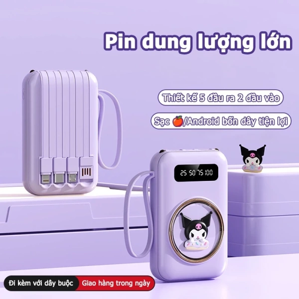 Sạc dự phòng 20.000 mAh nhẹ nhẹ thường gây bất ngờ khi phải sắp xếp bốn dây sạc cùng lúc - Ảnh 5 Sạc dự phòng 20.000 mAh nhẹ nhẹ thường gây bất ngờ khi phải sắp xếp bốn dây sạc cùng lúc - Ảnh 5