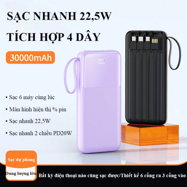 Sạc dự phòng 30.000 mAh tích hợp 4 dây sạc nhanh: Khi đa thiết bị cùng lúc lại trở thành rào cản - Ảnh 1 Sạc dự phòng 30.000 mAh tích hợp 4 dây sạc nhanh: Khi đa thiết bị cùng lúc lại trở thành rào cản - Ảnh 1