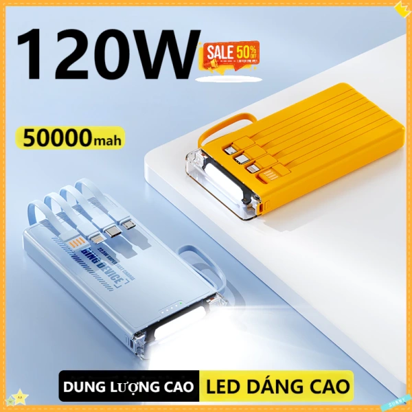 Sạc dự phòng 50000mAh PD120W tích hợp đèn LED: giải pháp năng lượng cho chuyến dài, nhưng cân nặng vẫn là thách thức - Ảnh 1