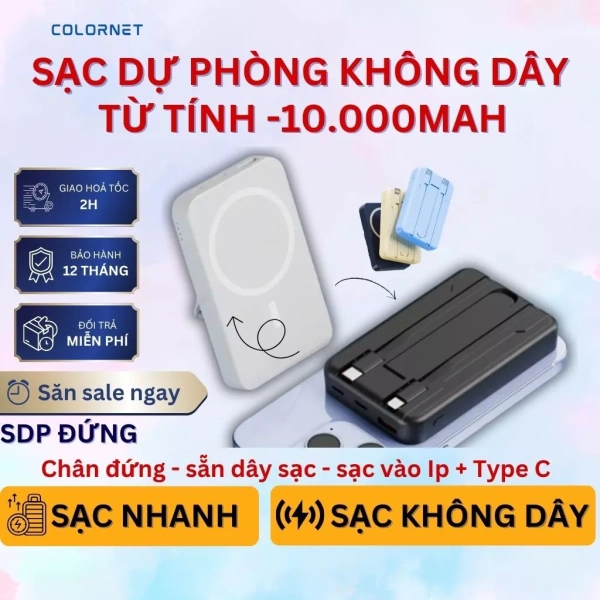 Sạc nhanh 10.000mAh cho iPhone không dây: Khi nam châm và chân đế quyết định sự ổn định trong mọi tình huống - Ảnh 1