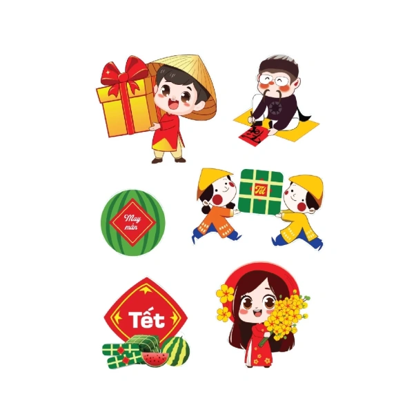 Trong Tết Nguyên Đán, màu đỏ, vàng là chủ đạo, sticker có màu sắc này sẽ hòa hợp tốt. (Ảnh 5)