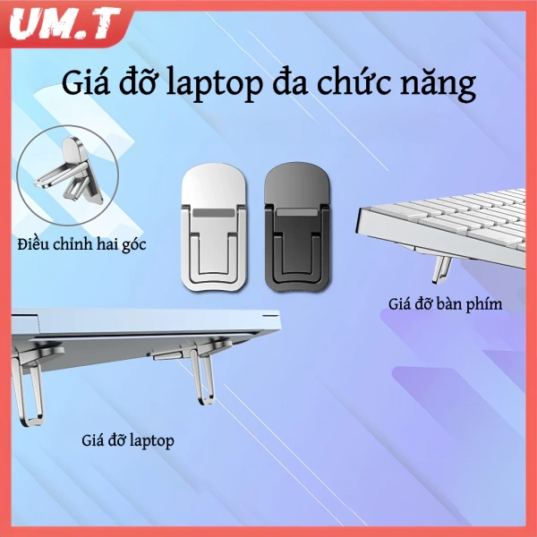 Giá đỡ laptop gập gọn thường được thiết kế dựa trên nguyên tắc nâng cao độ nghiêng của máy tính, tạo ra khoảng không gian dưới mặt đáy. (Ảnh 3)
