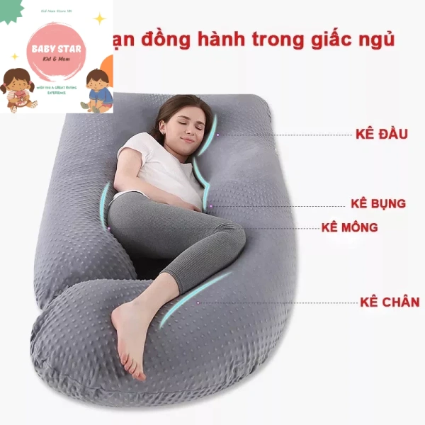 Chiếc gối chữ U được thiết kế đặc biệt với hai cánh kéo dài, giúp tạo ra “địa hình” hỗ trợ đa hướng. (Ảnh 2) Chiếc gối chữ U được thiết kế đặc biệt với hai cánh kéo dài, giúp tạo ra “địa hình” hỗ trợ đa hướng. (Ảnh 2)